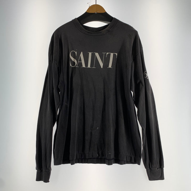 【中古美品】【メンズ】 SAINT MICHAEL セントマイケル SM-MK8-0000-030 SAINT 666 LS T-SHIRT タグ付き 140-260730-ny-01-fuzh サイズ：L カラー：ブラック 万代Net店