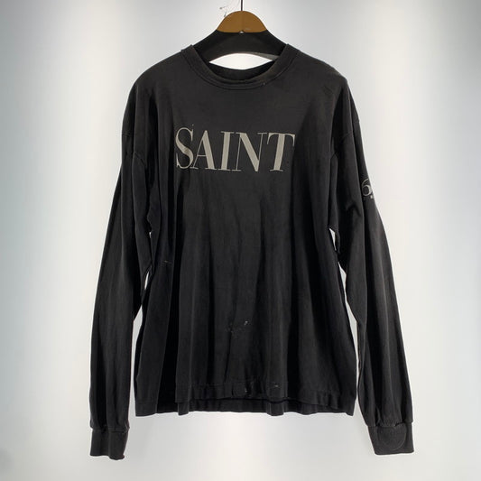 【中古美品】【メンズ】 SAINT MICHAEL セントマイケル SM-MK8-0000-030 SAINT 666 LS T-SHIRT タグ付き 140-260730-ny-01-fuzh サイズ：L カラー：ブラック 万代Net店