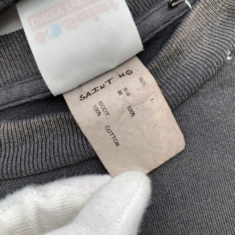 【中古美品】【メンズ】 SAINT MICHAEL セントマイケル SM-MK8-0000-030 SAINT 666 LS T-SHIRT タグ付き 140-260730-ny-01-fuzh サイズ：L カラー：ブラック 万代Net店