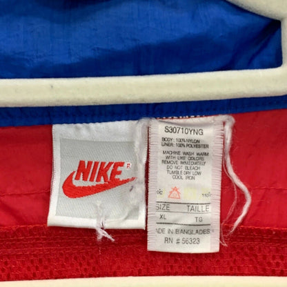 【中古品】【メンズ】 NIKE ナイキ NYLON JACKET ナイロンジャケット 上着 メンズ XLサイズ レッド 銀タグ 90S 汚れあり 144-221231-gm-38-fuz 万代Net店