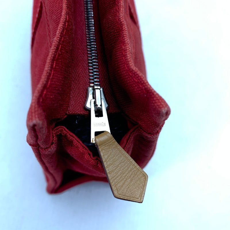 【中古品】 HERMES エルメス ドーヴィル ミニハンド ポーチ RED ※汚れ・使用感有 ポーチ 183-260729-io-30-fuzh 万代Net店