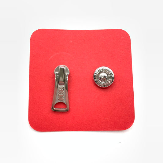 【中古品】【メンズ/レディース】 DIESEL ディーゼル ピアスセット ジップ ボタン DX1402 ブランド アクセサリー 192-260425-gm-33-fuz カラー：シルバー 万代Net店