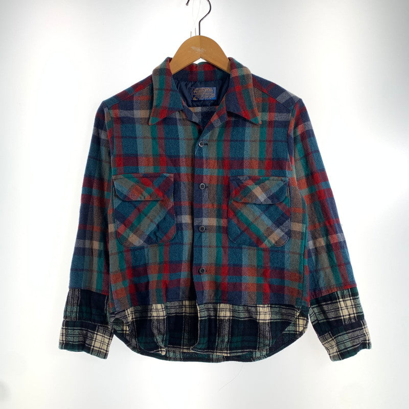 【中古品】【メンズ】 PENDLETON ペンドルトン 70'S WOOL CHECK SHIRT 切替チェック ウール 長袖 チェック シャツ トップス 古着 145-260608-mh-06-fuzh サイズ：L カラー：チェック 万代Net店