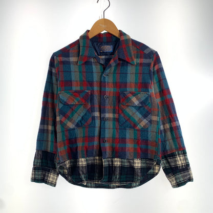 【中古品】【メンズ】 PENDLETON ペンドルトン 70'S WOOL CHECK SHIRT 切替チェック ウール 長袖 チェック シャツ トップス 古着 145-260608-mh-06-fuzh サイズ：L カラー：チェック 万代Net店