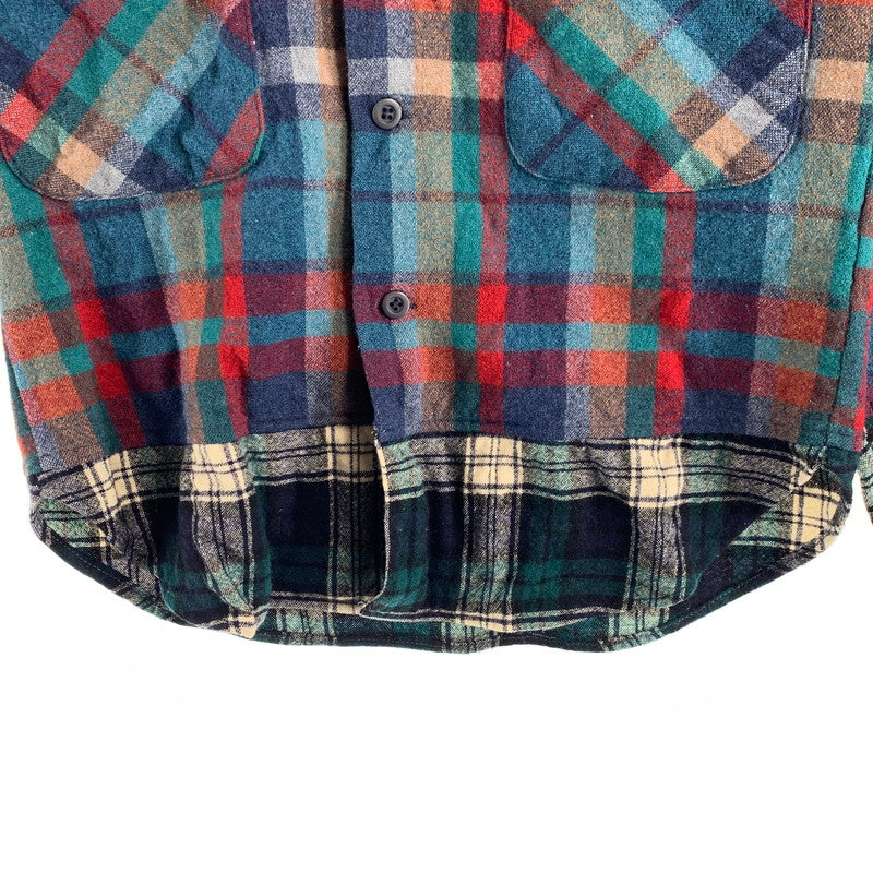 【中古品】【メンズ】 PENDLETON ペンドルトン 70'S WOOL CHECK SHIRT 切替チェック ウール 長袖 チェック シャツ トップス 古着 145-260608-mh-06-fuzh サイズ：L カラー：チェック 万代Net店