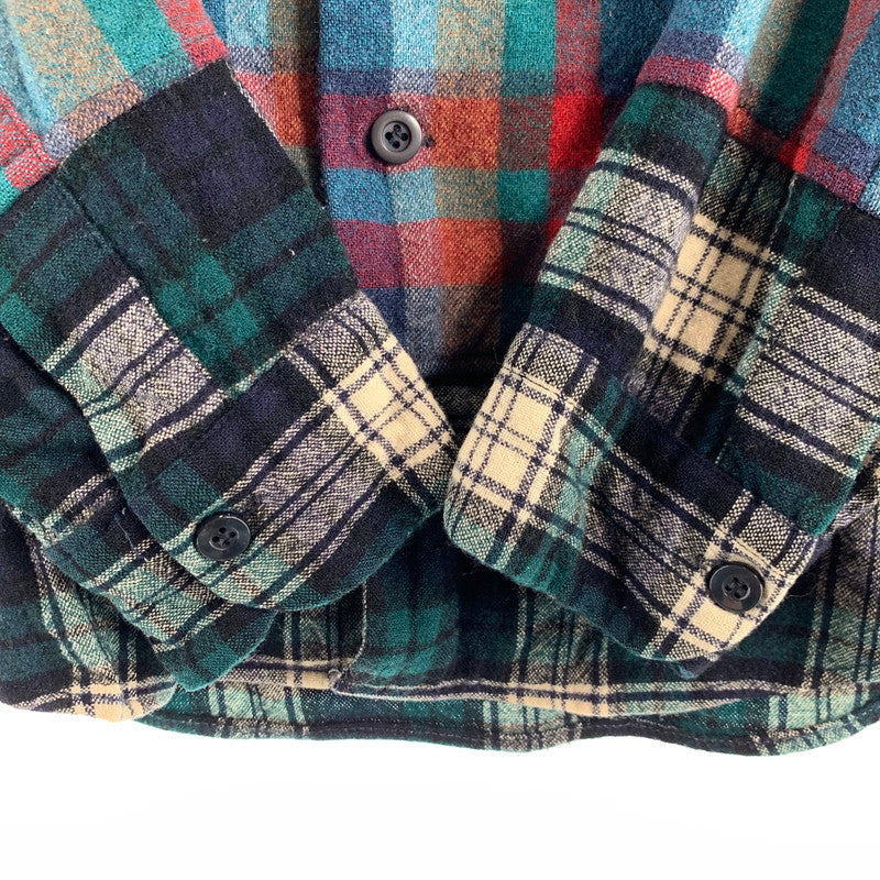 【中古品】【メンズ】 PENDLETON ペンドルトン 70'S WOOL CHECK SHIRT 切替チェック ウール 長袖 チェック シャツ トップス 古着 145-260608-mh-06-fuzh サイズ：L カラー：チェック 万代Net店
