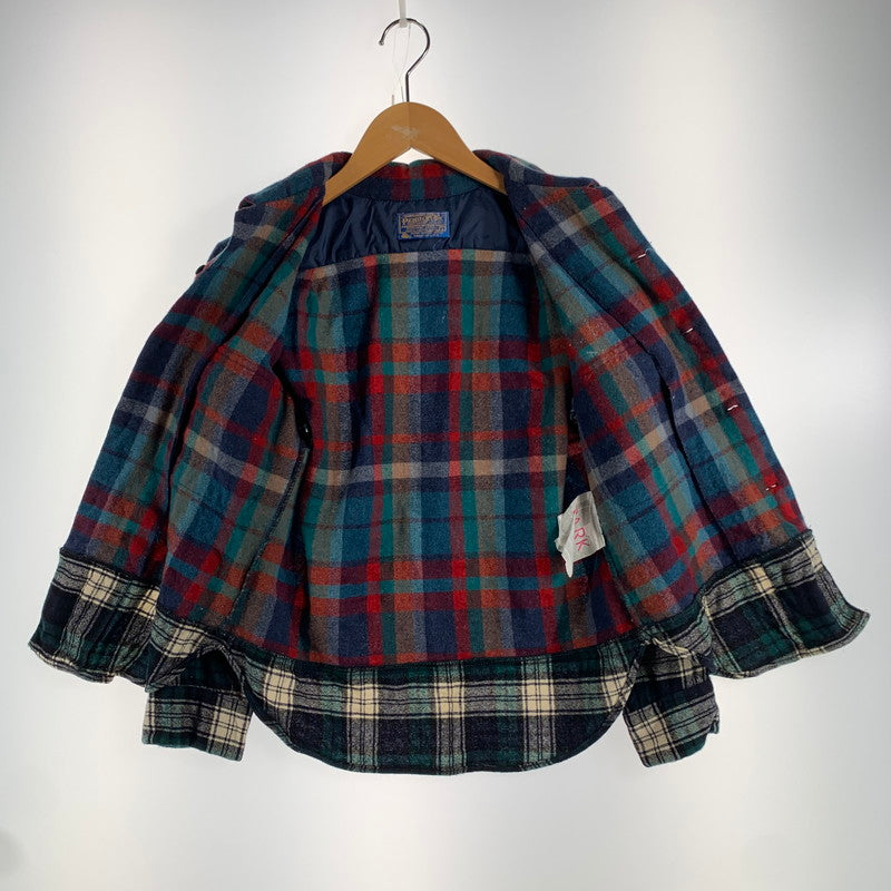 【中古品】【メンズ】 PENDLETON ペンドルトン 70'S WOOL CHECK SHIRT 切替チェック ウール 長袖 チェック シャツ トップス 古着 145-260608-mh-06-fuzh サイズ：L カラー：チェック 万代Net店