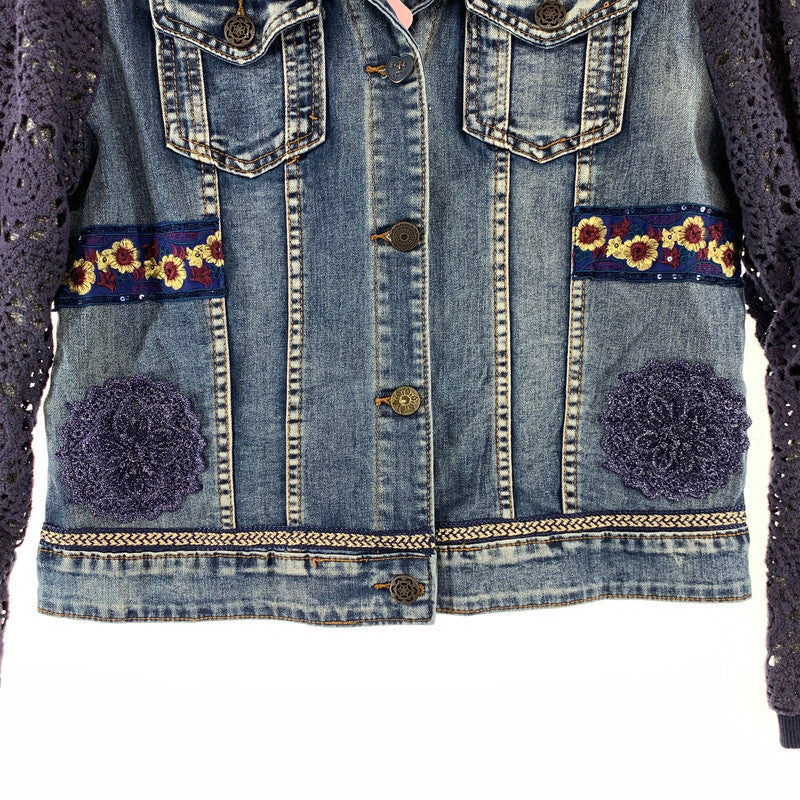 【中古品】【レディース】 DESIGUAL デシグアル 17WWED39 デニムジャケット 170-260424-ky-05-fuz サイズ：40 カラー：インディゴ 万代Net店