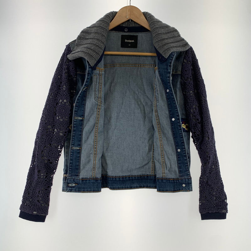 【中古品】【レディース】 DESIGUAL デシグアル 17WWED39 デニムジャケット 170-260424-ky-05-fuz サイズ：40 カラー：インディゴ 万代Net店