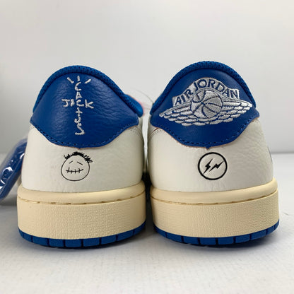 【中古美品】【メンズ】 NIKE ナイキ DM7866-104 FRAGMENT DESIGN×TRAVIS SCOTT AIR JORDAN 1 LOW フラグメント デザイン × トラヴィス・スコット × エアジョーダン 1 ロー OG スニーカー 靴 シューズ 160-260323-mh-12-fuz サイズ：28 カラー：ホワイト ブルー 万代Net店