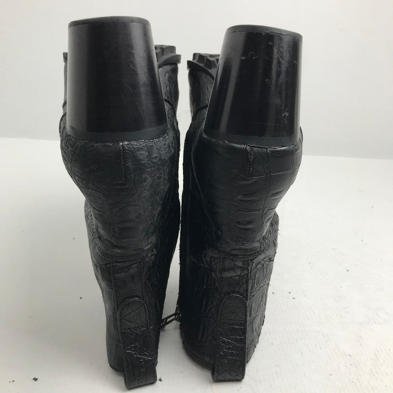 【中古品】【レディース】 YOSUKE ヨースケ ロング ノーズ ヒール アップ ブーツ サイドZIP 靴 165-260728-mh-08-fuzh サイズ：25.5cm カラー：ブラック 万代Net店