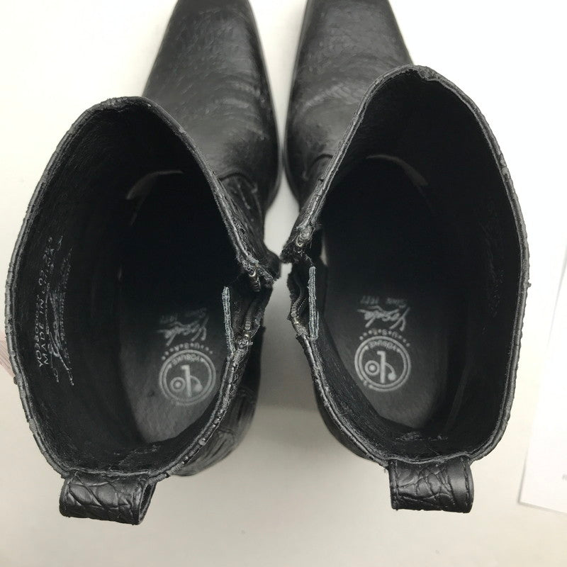 【中古品】【レディース】 YOSUKE ヨースケ ロング ノーズ ヒール アップ ブーツ サイドZIP 靴 165-260728-mh-08-fuzh サイズ：25.5cm カラー：ブラック 万代Net店