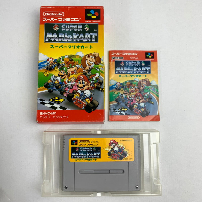 【中古品】 SFC スーパーマリオカート スーパーファミコン レトロゲーム マリオ 動作確認済 ※ソフト日焼け・取説・箱傷み 023-260718-io-47-fuzh 万代Net店