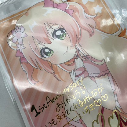 【中古美品】 ホロライブ 桃鈴ねね 活動一周年記念 箔押し複製サイン＆メッセージ入りポストカード 053-260417-ky -55-fuz 万代Net店