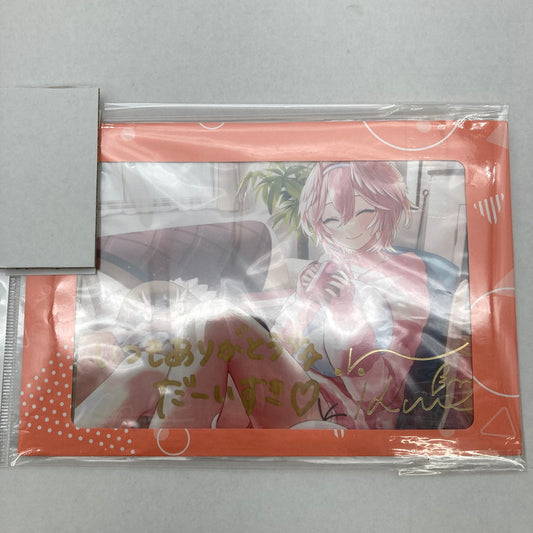 【中古美品】 ホロライブ 鷹嶺ルイ 活動1周年記念 直筆メッセージ＆箔押しサイン入りポストカード 053-260417-ky -62-fuz 万代Net店