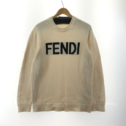 【中古品】【メンズ】 FENDI フェンディー FZZ387 A3M3 LOGO INTERSIA KNIT ロゴインターシャニット タグ欠品 141-260330-ky-21-fuzh サイズ：52 カラー：ホワイト 万代Net店