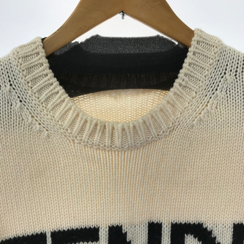 【中古品】【メンズ】 FENDI フェンディー FZZ387 A3M3 LOGO INTERSIA KNIT ロゴインターシャニット タグ欠品 141-260330-ky-21-fuzh サイズ：52 カラー：ホワイト 万代Net店
