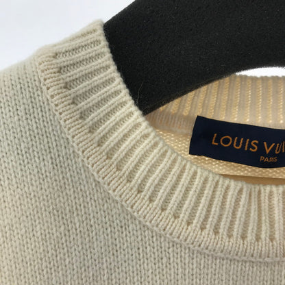 【中古品】【メンズ】 LOUIS VUITTON HON６３WVW２ パズル アート クルーネック ニット セーター 179-260330-ky-25-fuzh サイズ：XL カラー：ホワイト 万代Net店