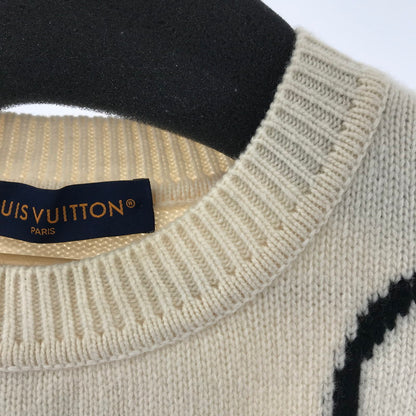 【中古品】【メンズ】 LOUIS VUITTON HON６３WVW２ パズル アート クルーネック ニット セーター 179-260330-ky-25-fuzh サイズ：XL カラー：ホワイト 万代Net店