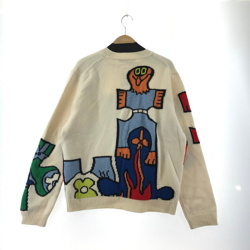 【中古品】【メンズ】 LOUIS VUITTON HON６３WVW２ パズル アート クルーネック ニット セーター 179-260330-ky-25-fuzh サイズ：XL カラー：ホワイト 万代Net店