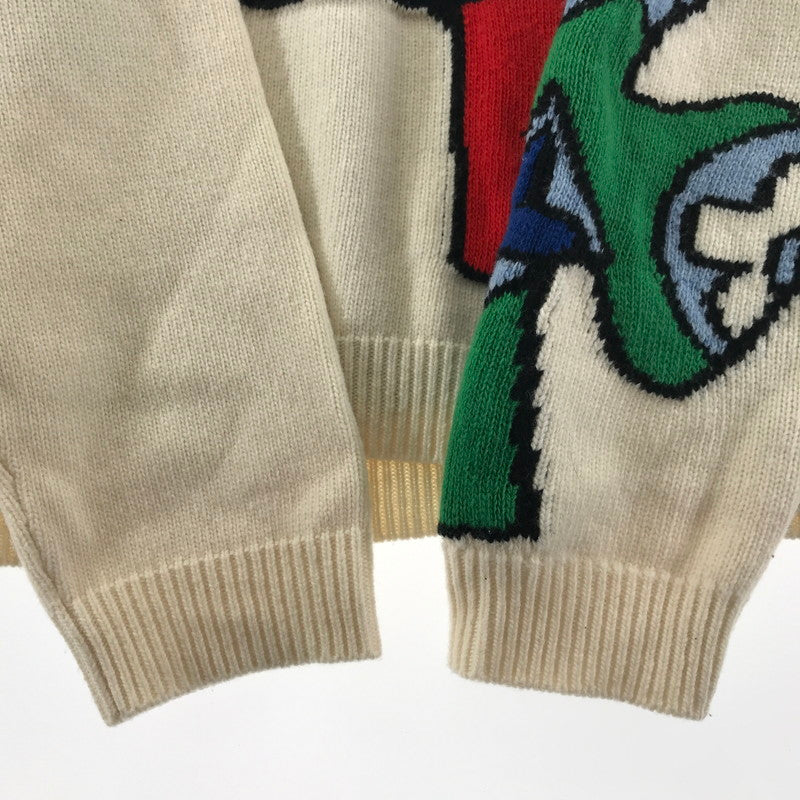 【中古品】【メンズ】 LOUIS VUITTON HON６３WVW２ パズル アート クルーネック ニット セーター 179-260330-ky-25-fuzh サイズ：XL カラー：ホワイト 万代Net店