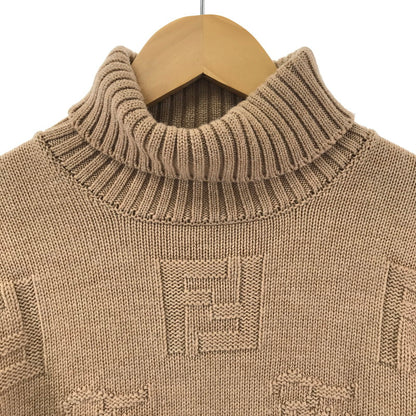 【中古品】【メンズ】 FENDI フェンディー FZX008 AI34 ズッカデザイン タートルネックニットセーター 141-260330-ky-24-fuzh サイズ：50 カラー：ブラウン 万代Net店