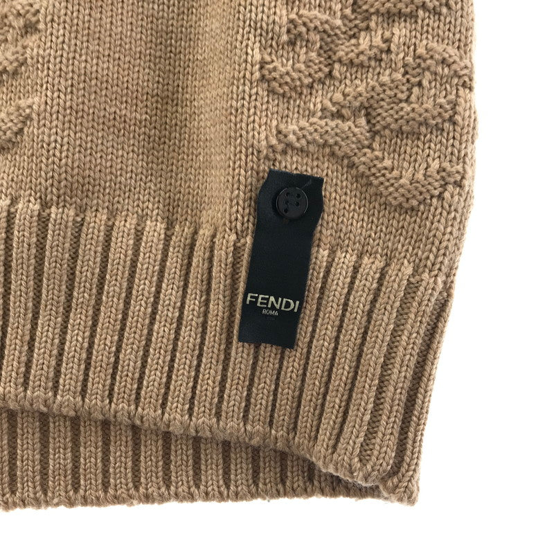 【中古品】【メンズ】 FENDI フェンディー FZX008 AI34 ズッカデザイン タートルネックニットセーター 141-260330-ky-24-fuzh サイズ：50 カラー：ブラウン 万代Net店