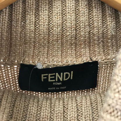 【中古品】【メンズ】 FENDI フェンディー FZX008 AI34 ズッカデザイン タートルネックニットセーター 141-260330-ky-24-fuzh サイズ：50 カラー：ブラウン 万代Net店