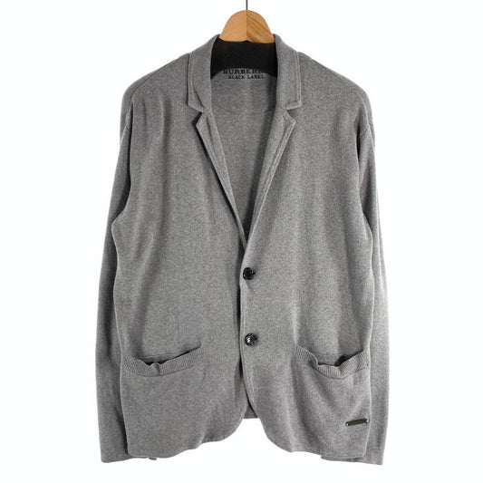【中古品】【メンズ】 BURBERRY BLACK LABEL MKNA65557 バーバリー ブラックレーベル テーラードニットジャケット ブランド 古着 141-260523-gm-33-fuz サイズ：3 カラー：グレー 万代Net店
