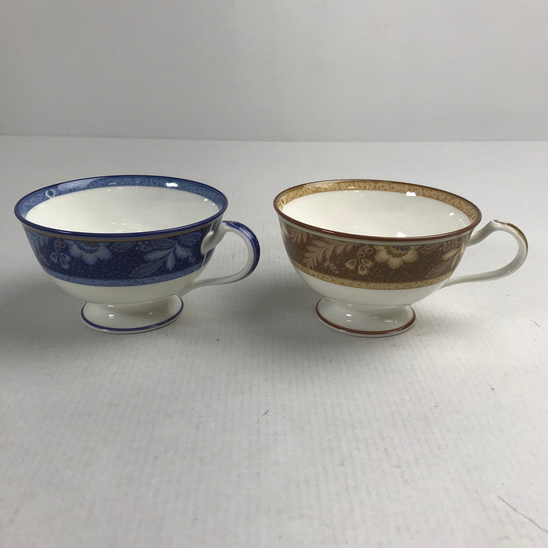 【中古品】 Noritake カップ＆ソーサー 2セット レジェンドインブラウン レジェンドインブルー アラジンランプ印 食器 外箱に傷みあり 101-260331-io-35-fuz 万代Net店