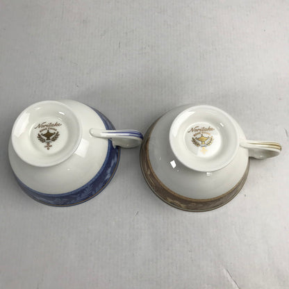 【中古品】 Noritake カップ＆ソーサー 2セット レジェンドインブラウン レジェンドインブルー アラジンランプ印 食器 外箱に傷みあり 101-260331-io-35-fuz 万代Net店
