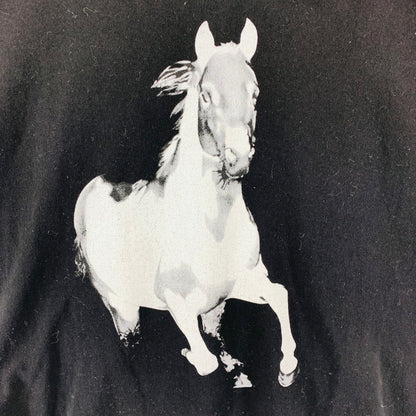 【中古品】【メンズ】 CELINE セリーヌ HORSE PRINT SS TEE ホース 馬 プリント 半袖 Tシャツ トップス 古着 141-260402-mh-04-fuzh サイズ：M カラー：ブラック 万代Net店