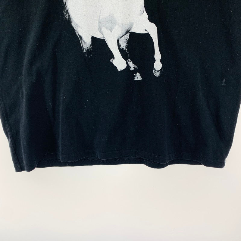 【中古品】【メンズ】 CELINE セリーヌ HORSE PRINT SS TEE ホース 馬 プリント 半袖 Tシャツ トップス 古着 141-260402-mh-04-fuzh サイズ：M カラー：ブラック 万代Net店