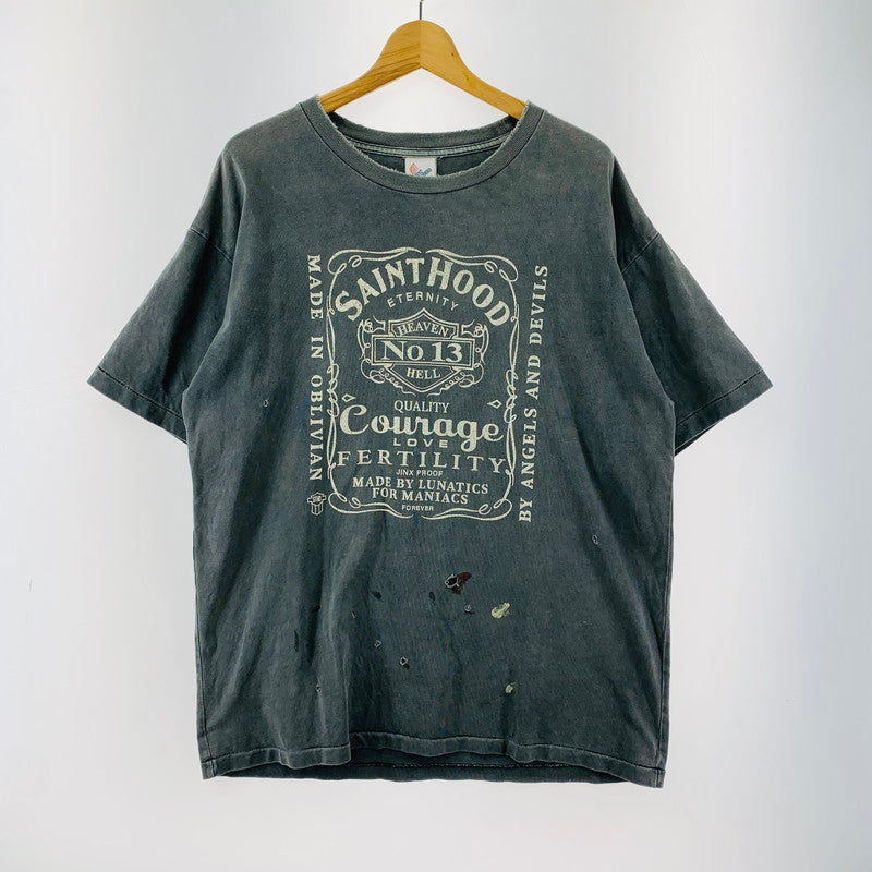 【中古品】【メンズ】 SAINT MICHAEL × NEIGHBORHOOD セントマイケル ネイバーフッド SM-S23-0000-117 SS TEE 半袖 Tシャツ トップス 古着 140-260402-mh-01-fuzh サイズ：XL カラー：チャコール 万代Net店