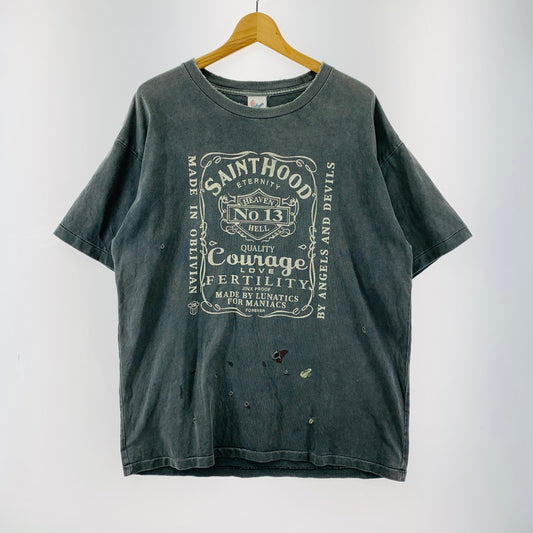 【中古品】【メンズ】 SAINT MICHAEL × NEIGHBORHOOD セントマイケル ネイバーフッド SM-S23-0000-117 SS TEE 半袖 Tシャツ トップス 古着 140-260402-mh-01-fuzh サイズ：XL カラー：チャコール 万代Net店