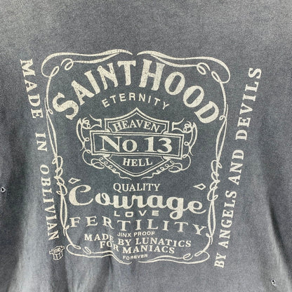 【中古品】【メンズ】 SAINT MICHAEL × NEIGHBORHOOD セントマイケル ネイバーフッド SM-S23-0000-117 SS TEE 半袖 Tシャツ トップス 古着 140-260402-mh-01-fuzh サイズ：XL カラー：チャコール 万代Net店