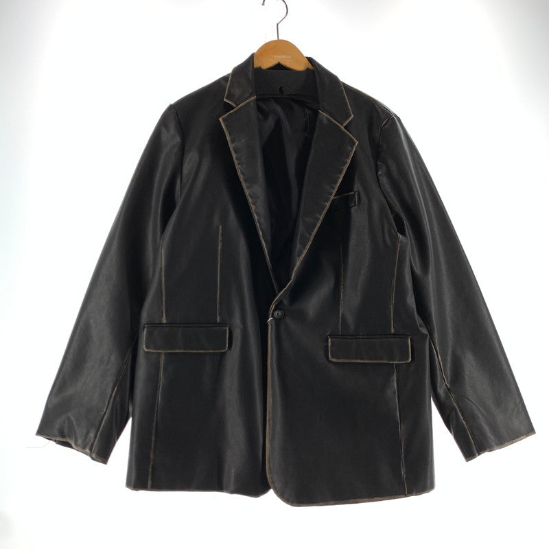 【中古品】【メンズ】 LUI’S ルイス テーラードジャケット カラー BLACK SIZE:M Fレザー タグ付き 147-260722-ky-29-fuzh 万代Net店