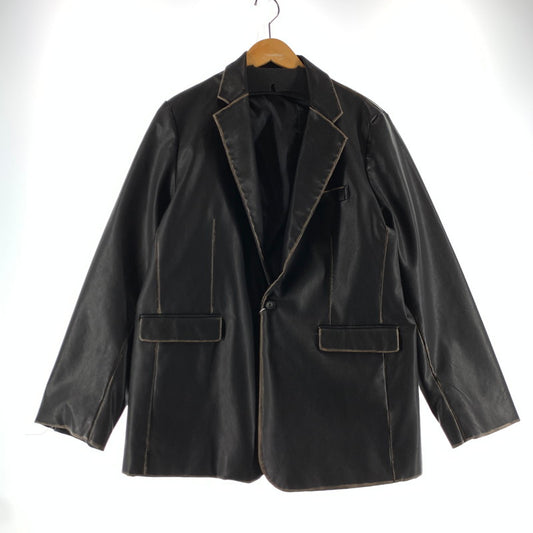 【中古品】【メンズ】 LUI’S ルイス テーラードジャケット カラー BLACK SIZE:M Fレザー タグ付き 147-260722-ky-29-fuzh 万代Net店