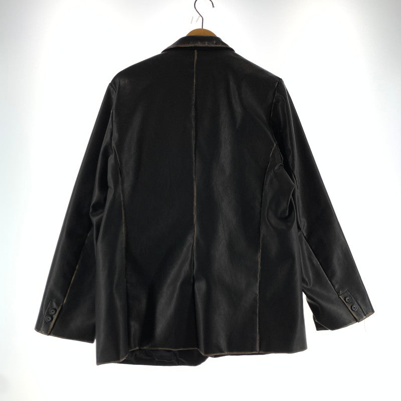 【中古品】【メンズ】 LUI’S ルイス テーラードジャケット カラー BLACK SIZE:M Fレザー タグ付き 147-260722-ky-29-fuzh 万代Net店