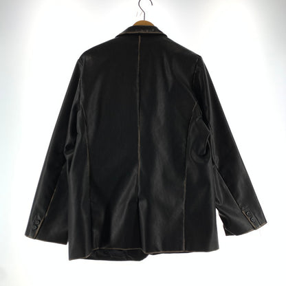 【中古品】【メンズ】 LUI’S ルイス テーラードジャケット カラー BLACK SIZE:M Fレザー タグ付き 147-260722-ky-29-fuzh 万代Net店