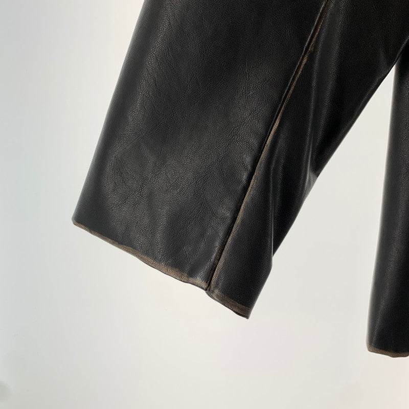 【中古品】【メンズ】 LUI’S ルイス テーラードジャケット カラー BLACK SIZE:M Fレザー タグ付き 147-260722-ky-29-fuzh 万代Net店