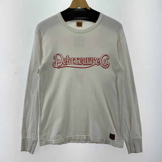 【中古品】【メンズ】 DELUXEWARE デラックスウエア 長袖Tシャツ 古着 145-260414-ny-03-fuz サイズ：M カラー：ホワイト 万代Net店