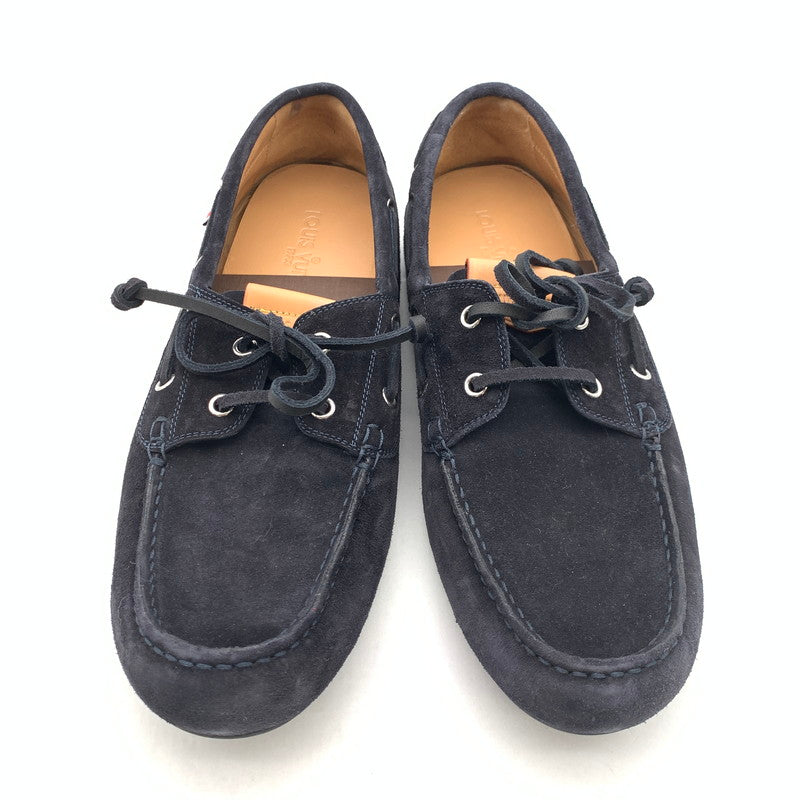 【中古品】【メンズ】 LOUIS VUITTON ルイ・ヴィトン FD1124 スエードモカシンシューズ 靴 ブランド 179-260418-gm-12-fuz サイズ：9 カラー：ブラック 万代Net店