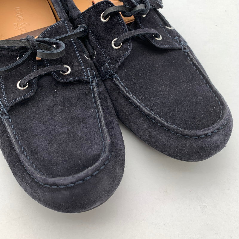 【中古品】【メンズ】 LOUIS VUITTON ルイ・ヴィトン FD1124 スエードモカシンシューズ 靴 ブランド 179-260418-gm-12-fuz サイズ：9 カラー：ブラック 万代Net店