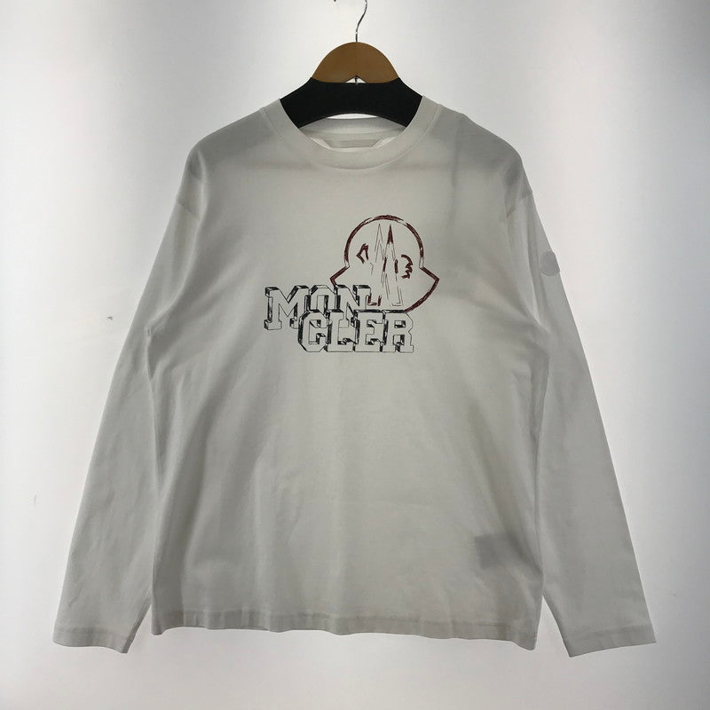 【中古美品】【メンズ】 MONCLER モンクレール J20918D00019 LS T-SHIRT 長袖 トップス Tシャツ ロングTシャツ ロンT 古着 141-260410-mh-13-fuzh サイズ：M カラー：ホワイト 万代Net店