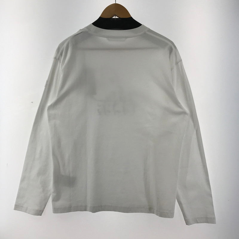 【中古美品】【メンズ】 MONCLER モンクレール J20918D00019 LS T-SHIRT 長袖 トップス Tシャツ ロングTシャツ ロンT 古着 141-260410-mh-13-fuzh サイズ：M カラー：ホワイト 万代Net店
