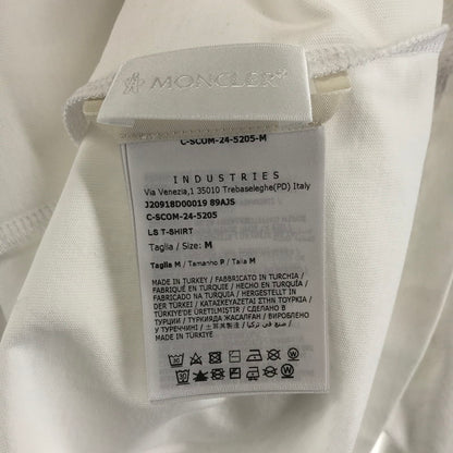 【中古美品】【メンズ】 MONCLER モンクレール J20918D00019 LS T-SHIRT 長袖 トップス Tシャツ ロングTシャツ ロンT 古着 141-260410-mh-13-fuzh サイズ：M カラー：ホワイト 万代Net店