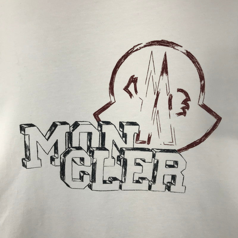 【中古美品】【メンズ】 MONCLER モンクレール J20918D00019 LS T-SHIRT 長袖 トップス Tシャツ ロングTシャツ ロンT 古着 141-260410-mh-13-fuzh サイズ：M カラー：ホワイト 万代Net店