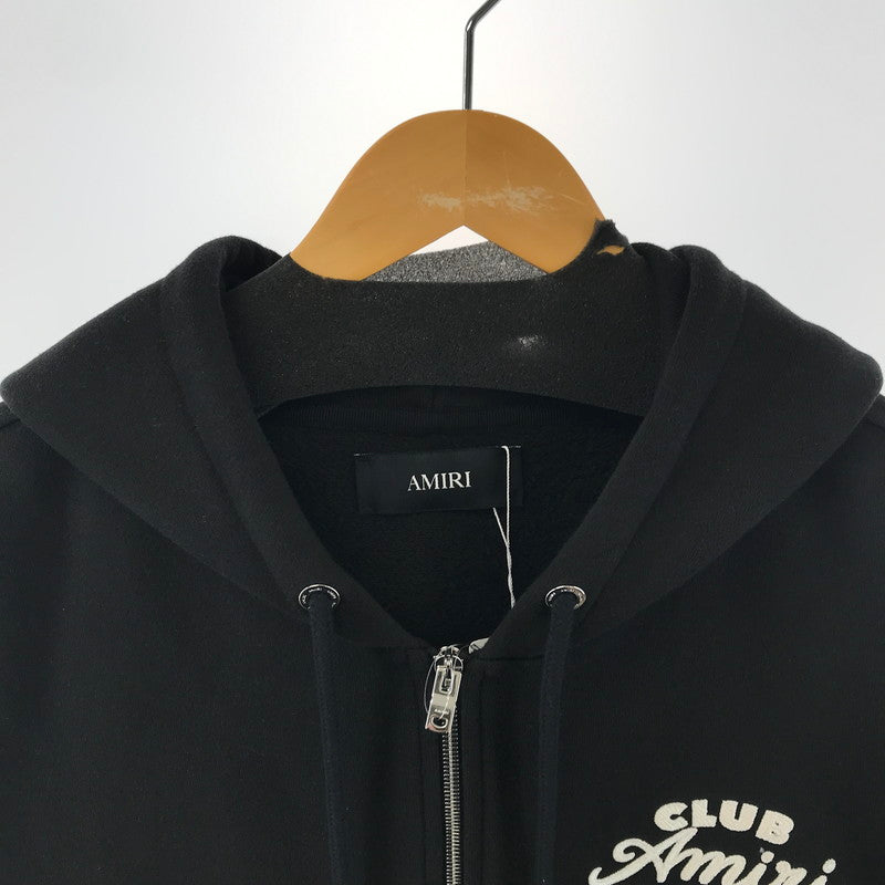 【中古美品】【メンズ】 AMIRI アミリ AMJYHD1123 CLUB AMRI ZIPUP HOODIE ジップアップ フーディ パーカー トップス 古着 141-260410-mh-12-fuzh サイズ：XL カラー：ブラック 万代Net店