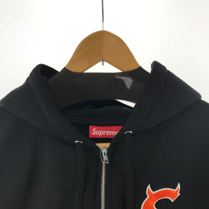 【中古美品】【メンズ】 SUPREME シュプリーム DEVIL S LOGO ZIP UP HOODED SWEATSHIRT デビル S ロゴ ジップアップ フーデッド スウェット トップス 古着 149-260410-mh-11-fuzh サイズ：L カラー：ブラック 万代Net店